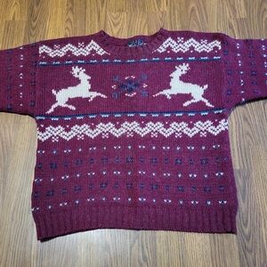 Womens Vintage Woolrich 100% Wool Sweater Large Made in Hong Kong D13